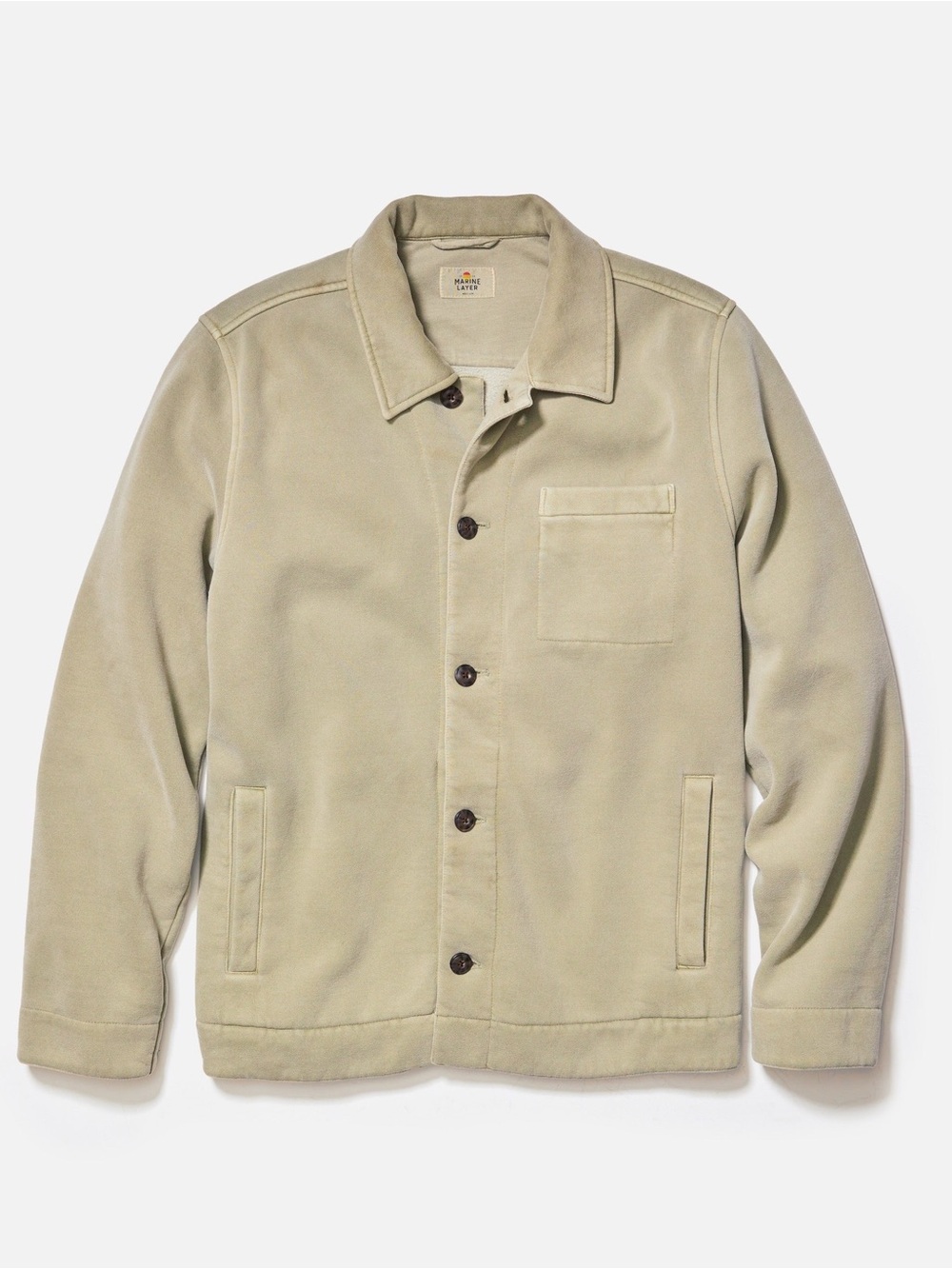 Marine Layer Cloud 9 Fleece Chore Coat Vetiver Sage Green Button Up L